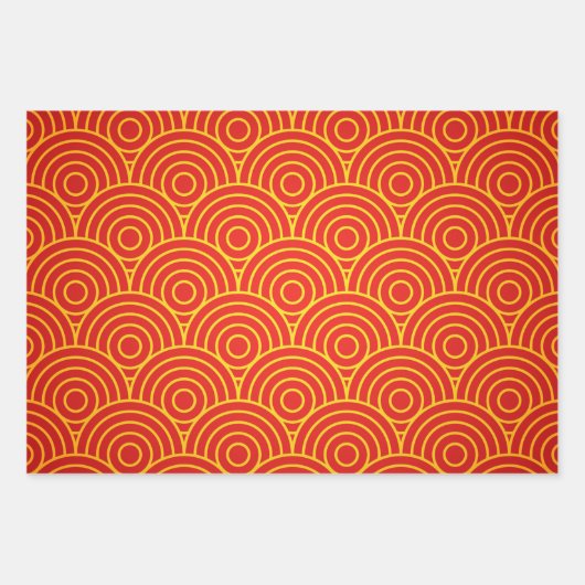 Chinesisches New Year Red Gold Design Wrapper Geschenkpapier Set (Vorderseite 3)