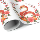 Chinesisches niedliches Lachen im Schlangenjahr Geschenkpapier (Rolleneckpunkt)