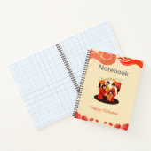 Chinesisches Notebook in Rot und Beige Happy Notizblock (Innenseite)
