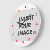 Chinesisches Numeral (roter Schriftart) Große Wanduhr (Winkel)