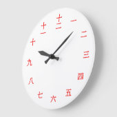 Chinesisches Numeral (roter Schriftart) Große Wanduhr (Winkel)