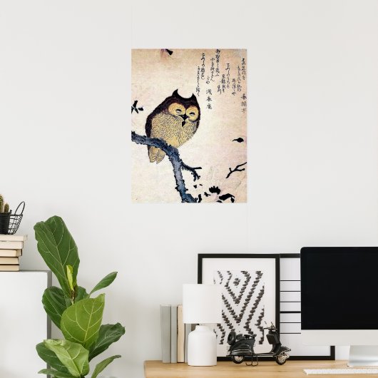 Chinesisches Owl Print Poster (Heimbüro)