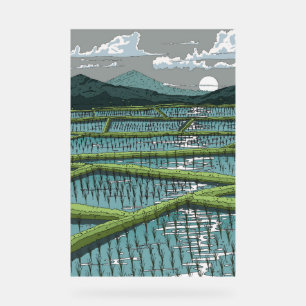 Chinesisches Paddy Field Acrylschild