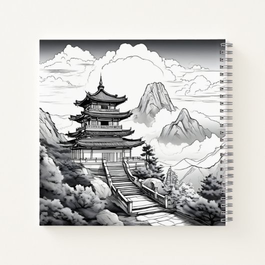 Chinesisches Pagoda Concept Journal Notizblock (Rückseite)