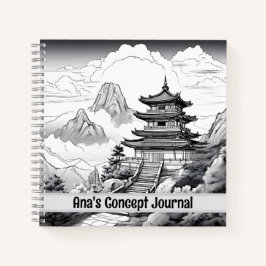 Chinesisches Pagoda Concept Journal Notizblock