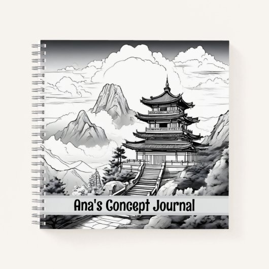 Chinesisches Pagoda Concept Journal Notizblock (Vorderseite)