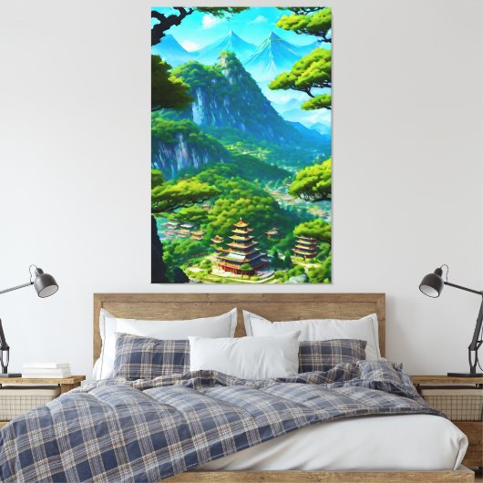 Chinesisches Palasttal Leinwanddruck (Insitu (Schlafzimmer))