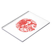 Chinesisches Papercut-Rooster-Jahr-2017-Notebook Notizblock (Linke Seite)