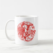 Chinesisches Papercut-Verzeichnis Jahr ZodiacBirth Kaffeetasse (Links)