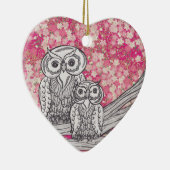 Chinesisches Papier-Eulen 4 Keramikornament (Rechts)
