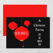 Chinesisches Party Einladung (Vorne/Hinten)