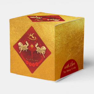 Chinesisches Party FU Luck Laterne Horse Year Cube Geschenkschachtel