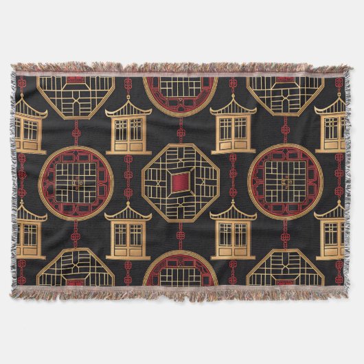 Chinesisches Pavillon-Gittermuster Decke (Vorderseite)