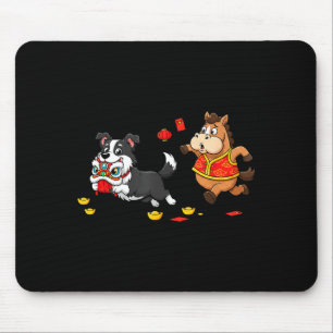 Chinesisches Pferd Border Collie Kinder Männer Fra Mousepad