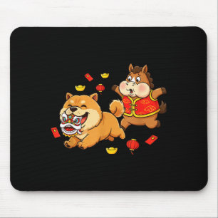 Chinesisches Pferd Chow Chow Hund Kinder Männer Fr Mousepad