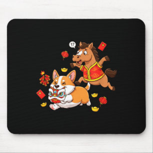 Chinesisches Pferd Corgi Lustige Kinder Männer Fra Mousepad