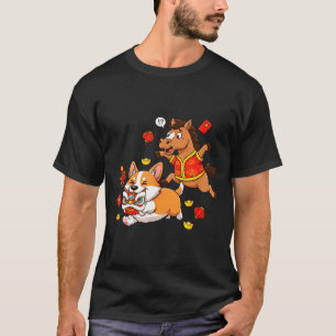 Chinesisches Pferd Corgi Lustige Kinder Männer Fra T-Shirt