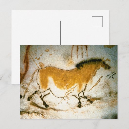 Chinesisches Pferd,Lascaux prähistorische Höhlenma Postkarte (Vorne/Hinten)