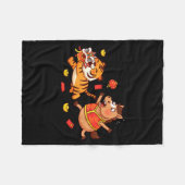Chinesisches Pferd Lustiger Tiger Kinder Herren Da Fleecedecke (Vorderseite (Horizontal))