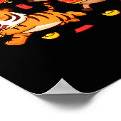 Chinesisches Pferd Lustiger Tiger Kinder Herren Da Poster (Ecke)