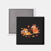 Chinesisches Pferd Lustiger Tiger Kinder Männer Fr Magnet (Vorderseite/Rückseite)
