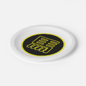 Chinesisches Pferd mit traditioneller China zodiac Pappteller (Schrägansicht)