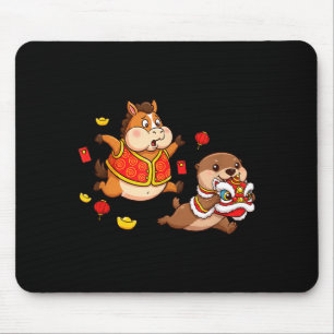 Chinesisches Pferd Otter Lustig Kinder Männer Frau Mousepad