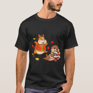Chinesisches Pferd Otter Lustig Kinder Männer Frau T-Shirt
