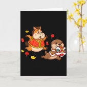 Chinesisches Pferd Otter Lustige Kinder Männer Fra Karte (Gelbe Blume)