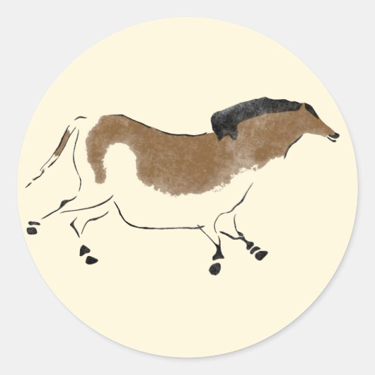 Chinesisches Pferd Runder Aufkleber (Vorderseite)