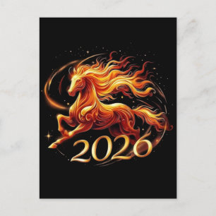 Chinesisches Pferdejahr 2026 Feierlichkeiten Postkarte