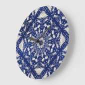 Chinesisches Porzellan: Blauer Wasserfarbenflor Große Wanduhr (Winkel)