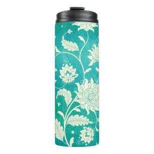 Chinesisches Porzellan Blumenaquarell Thermosbecher