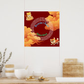 Chinesisches Poster/Türzeichen-Zeichen. bearbeitba Poster (Küche)