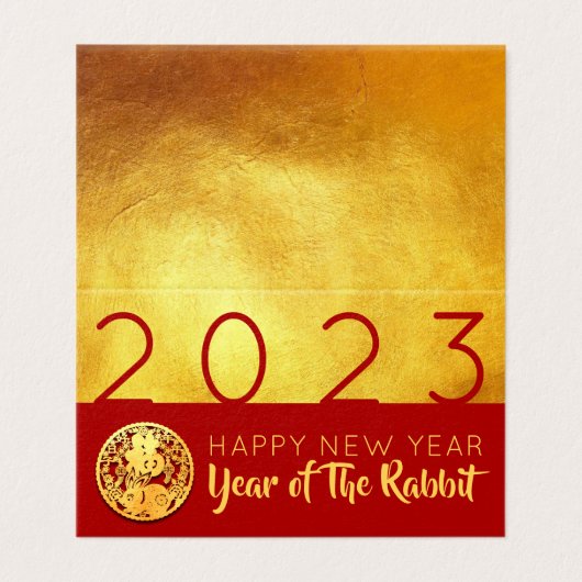 Chinesisches Rabbit-Papier-Schnitt 2023 FBC (Außenseite Aufgefaltet)