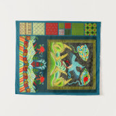 Chinesisches Rank-Abzeichen und Motifs-Collage Wandteppich (Vorderseite (Horizontal))