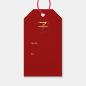 Chinesisches Rattenjahr Gold Ideogram Zodiac Birth Geschenkanhänger (Rückseite)