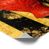 Chinesisches Red Vase Black Gold Poster (Ecke)