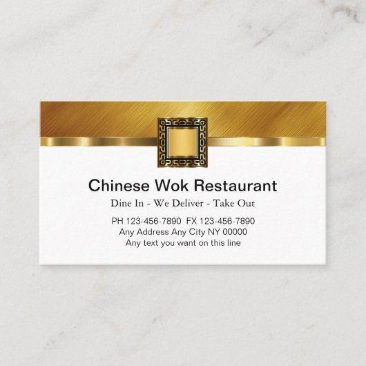 Chinesisches Restaurant Business Cards Visitenkarte (Vorderseite)