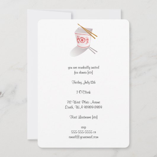 Chinesisches Restaurant Einladung (Vorderseite)