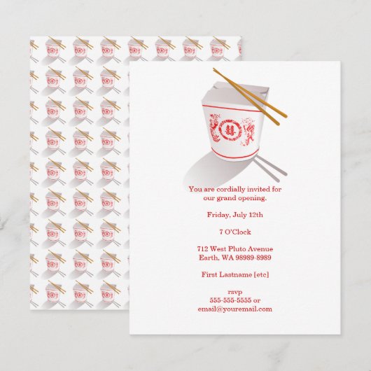 Chinesisches Restaurant Einladung (Vorne/Hinten)