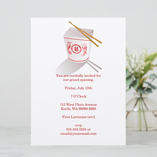 Chinesisches Restaurant Einladung (Stehend Vorderseite)