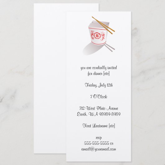 Chinesisches Restaurant Einladung (Vorne/Hinten)