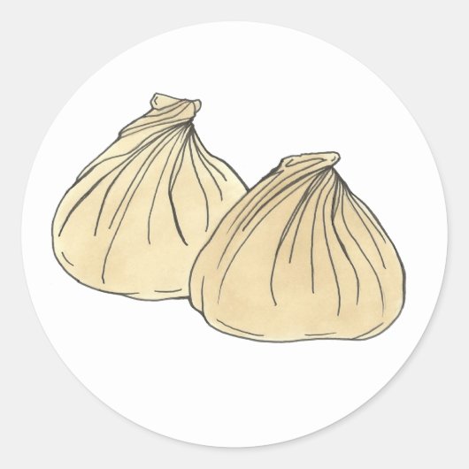 Chinesisches Restaurant Essen Shumai Dumplings Runder Aufkleber (Vorderseite)