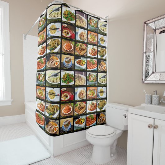 Chinesisches Restaurant Foto Menü Board Duschvorhang (Beispiel)