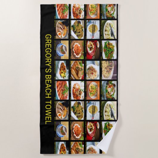 Chinesisches Restaurant Foto Menü Board Strandtuch (Vorderseite)