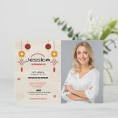 Chinesisches Restaurant für Geburtstagsfeier - Asi Einladung (Stehend Vorderseite)