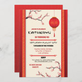 Chinesisches Restaurant für Geburtstagsfeier - Asi Einladung (Vorne/Hinten)