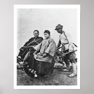 Chinesisches Rickshaw, c.1870 (b/w Foto) Poster