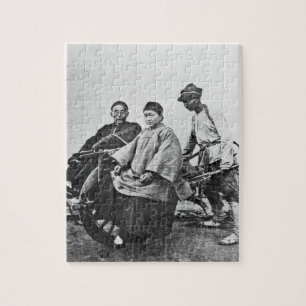 Chinesisches Rickshaw, c.1870 (b/w Foto) Puzzle